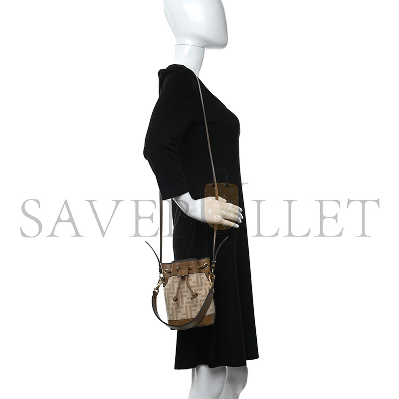 FENDI WOOL VITELLO KING FF 1974 MINI MON TRESOR BUCKET BAG 8BS010AHJFF1F24 (17*12*10cm)